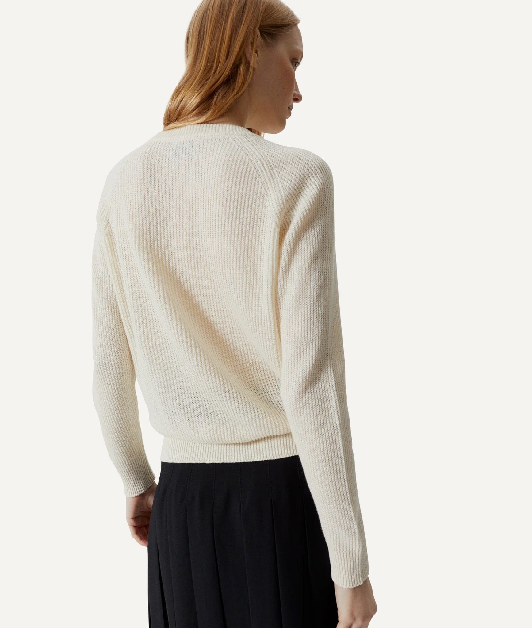The Linen Cotton Ribbed Sweater - Rope / S - Rope / L