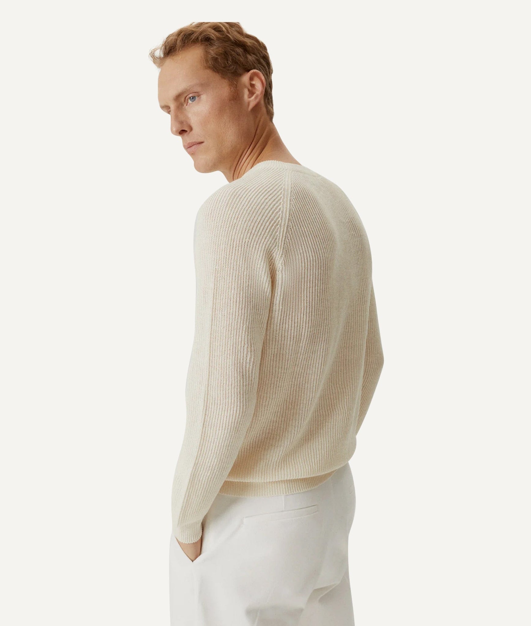 The Linen Cotton Ribbed Sweater