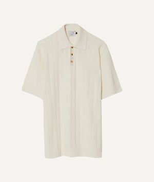 The Linen Cotton Vintage Polo - Milk White / S
