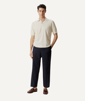 The Linen Cotton Vintage Polo - Milk White / S