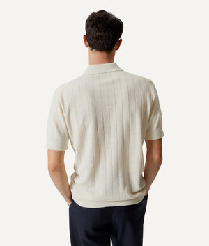 The Linen Cotton Vintage Polo - Milk White / S