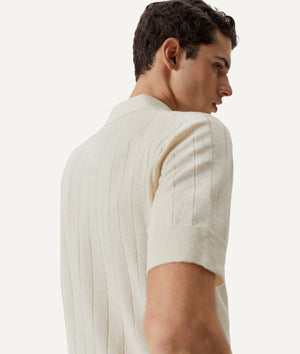 The Linen Cotton Vintage Polo - Milk White / S