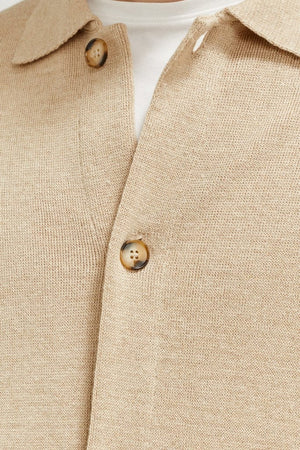 the linen cotton jacket beige