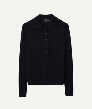 The Merino Wool Knit Polo - Black / S