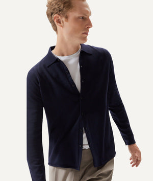 The Merino Wool Knit Shirt - Oxford Blue / M