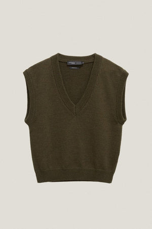 the merino wool vest 2 military green