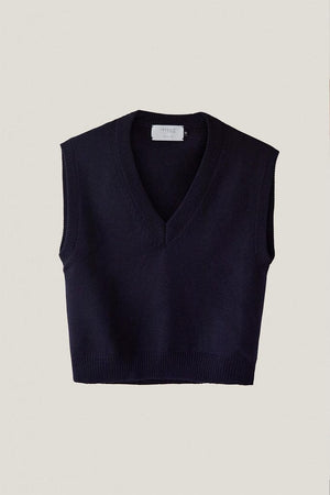 the merino wool vest 2 oxford blue