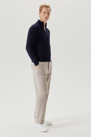 Oxford Blue | The Merino Wool Zipped Cardigan