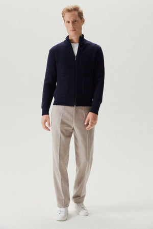 Oxford Blue | The Merino Wool Zipped Cardigan