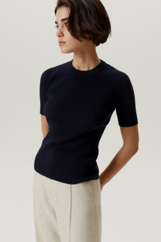 Deep Blue | The Organic Cotton Ribbed T-Shirt