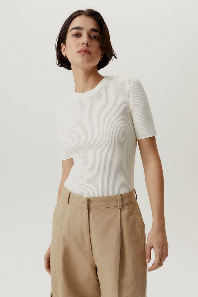 Milk White | The Organic Cotton Ribbed T-Shirt