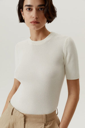 Milk White | The Organic Cotton Ribbed T-Shirt