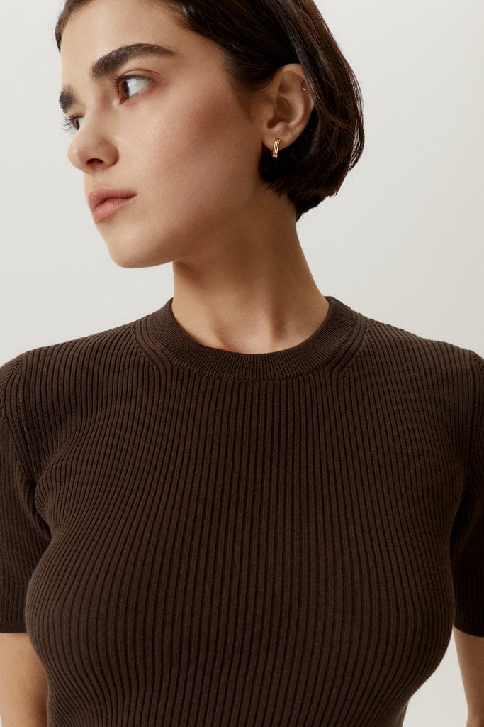 Mocha Brown | The Organic Cotton Ribbed T-Shirt