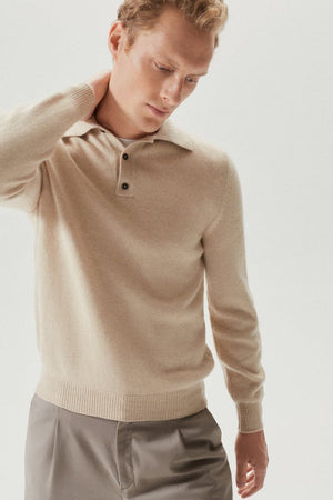 the superior cashmere polo cream