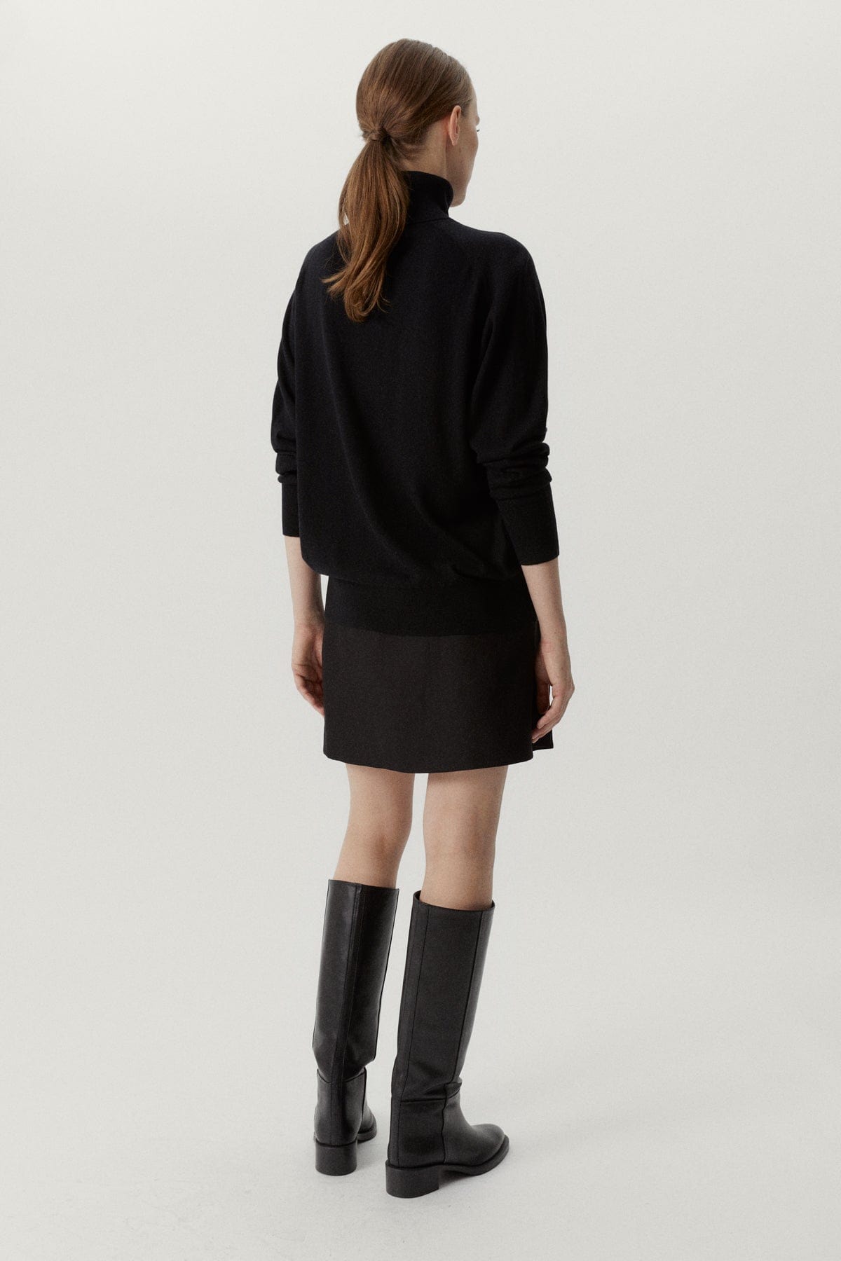 Black | The Ultrasoft Wool Relaxed Roll-Neck