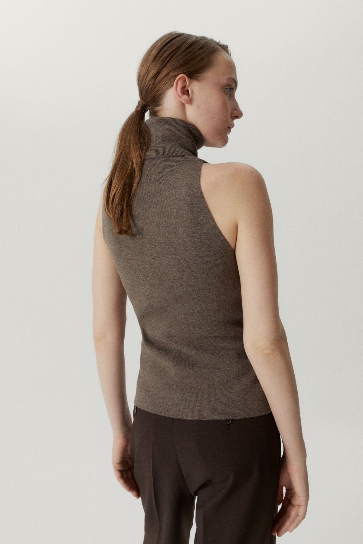 Brown Melange | The Ultrasoft Wool A-line top