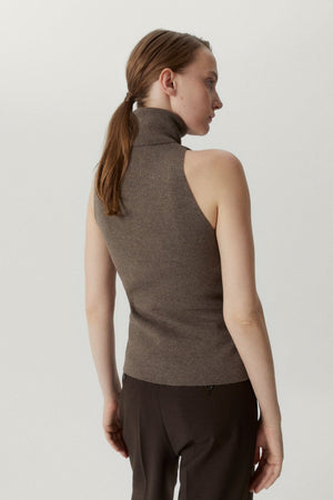 Brown Melange | The Ultrasoft Wool A-line top