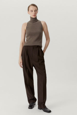 Brown Melange | The Ultrasoft Wool A-line top