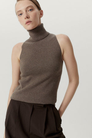 Brown Melange | The Ultrasoft Wool A-line top