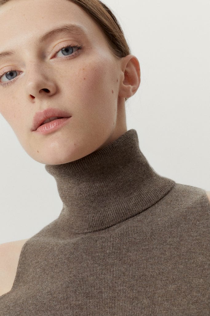Brown Melange | The Ultrasoft Wool A-line top