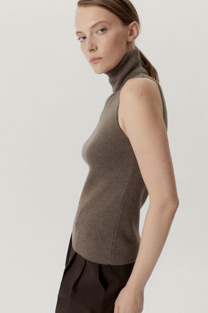 Brown Melange | The Ultrasoft Wool A-line top