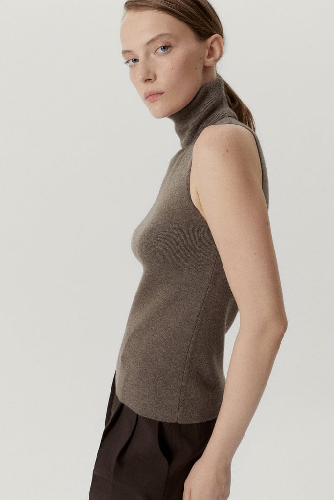 Brown Melange | The Ultrasoft Wool A-line top
