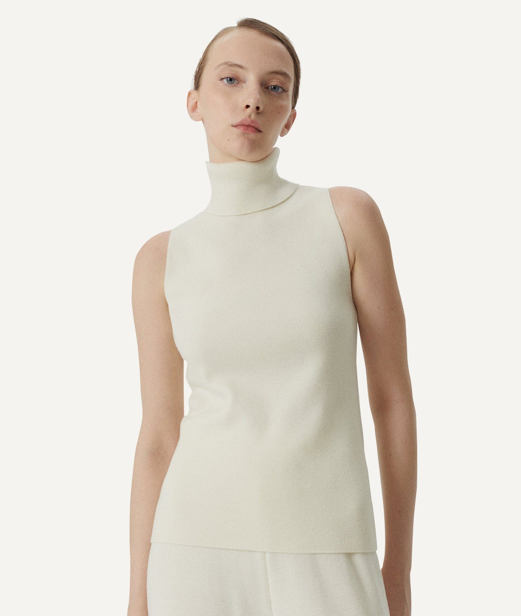 The Ultrasoft Wool A-line top - Natural White / XS