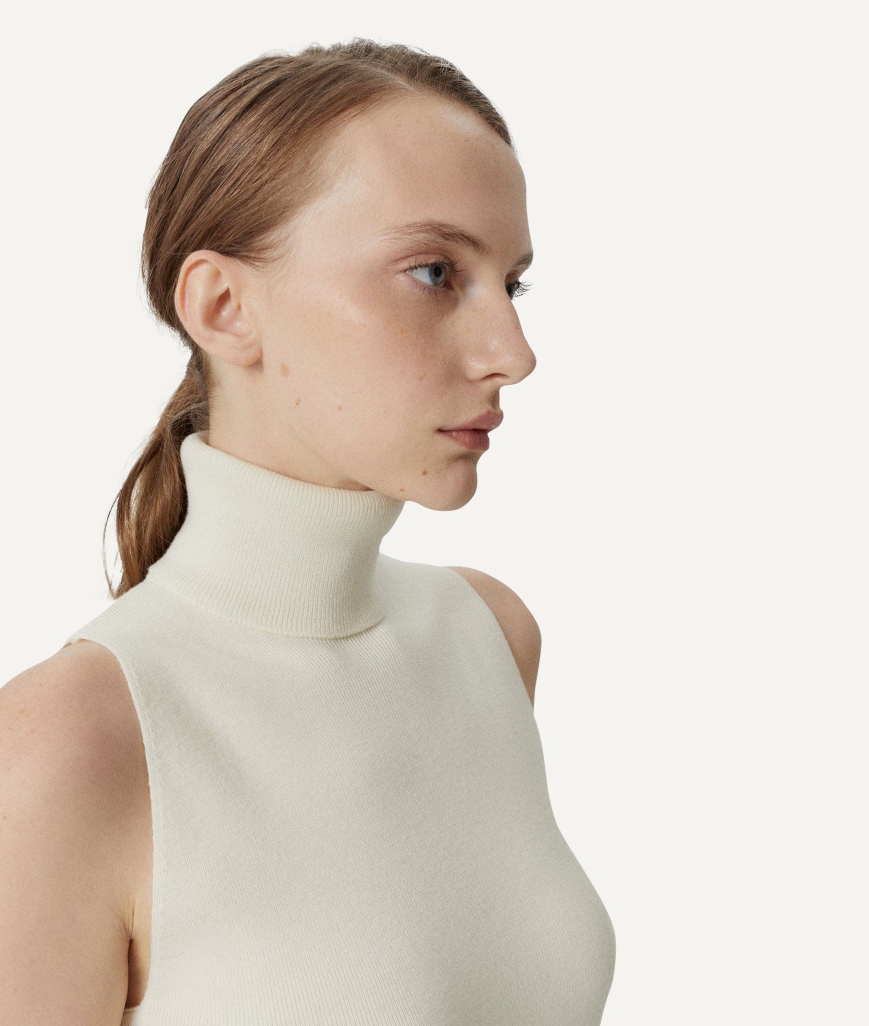 The Ultrasoft Wool A-line top - Natural White / XS