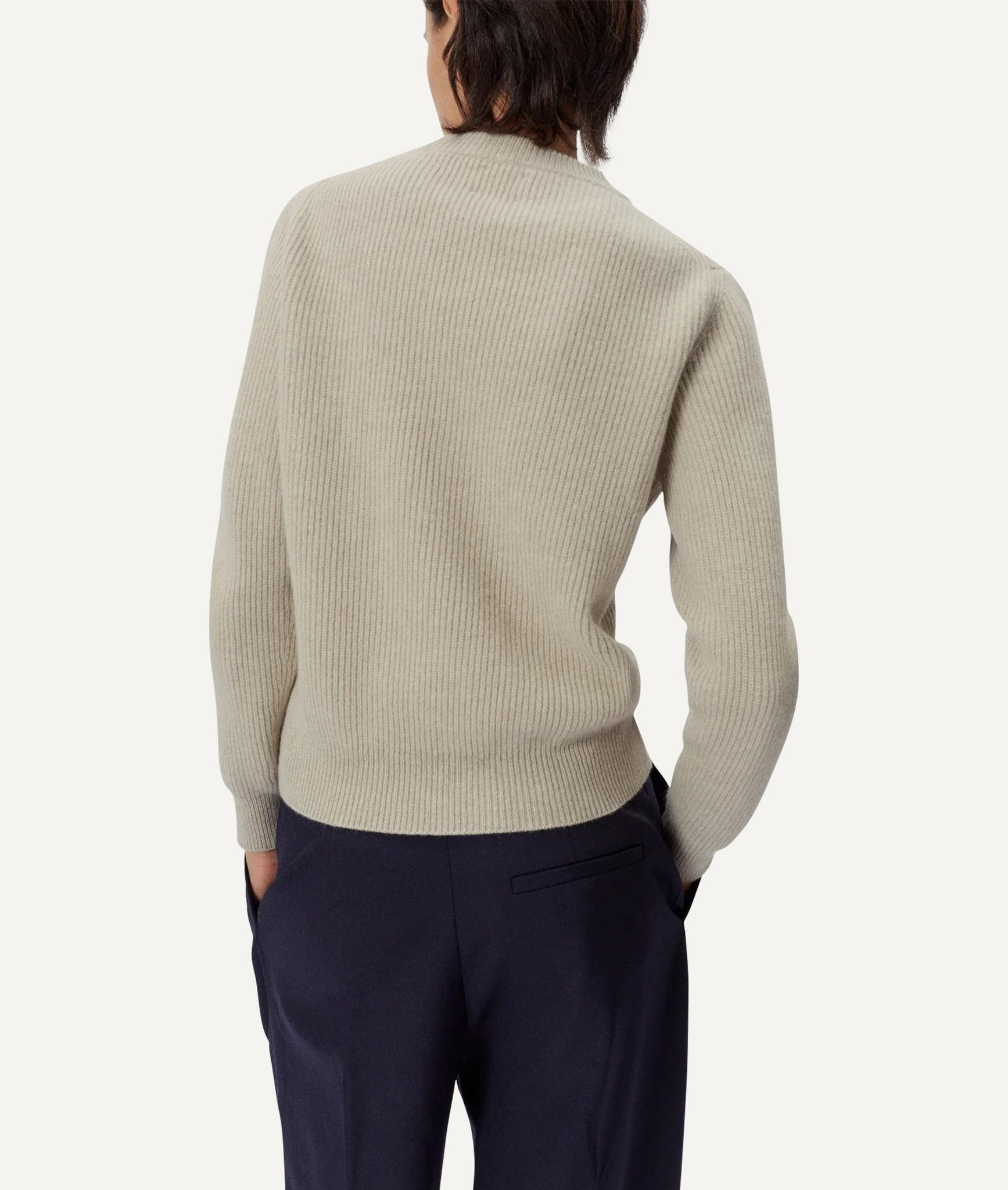The Woolen Ribbed Sweater - Ecru / M