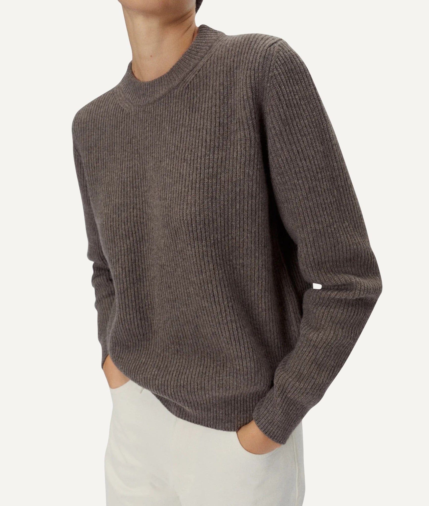 The Woolen Ribbed Sweater - Ecru / M