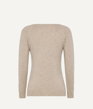 Wide Neck Sweater in Cashmere