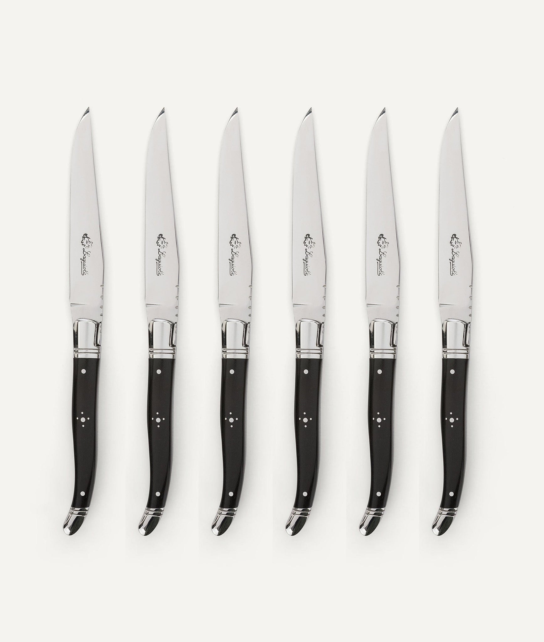 Knife with Ebony Wood Handle in Stainless Steel - Set of 6