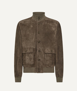 Unlined Bomber Jacket in Suede