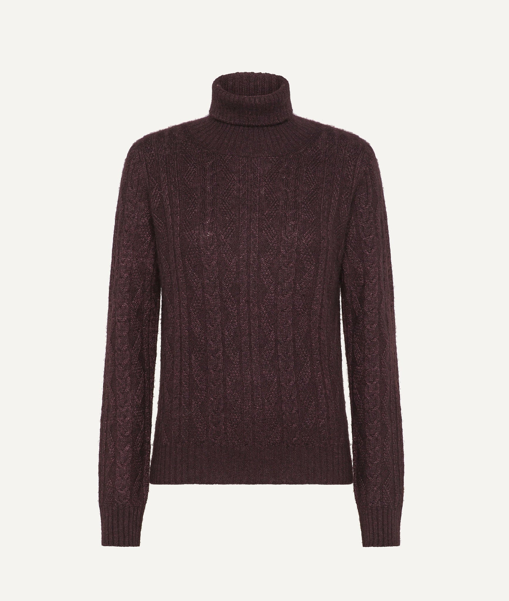 Eleventy - Cable Knit Rollneck in Silk and Cashmere