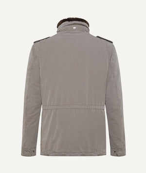 Herno - Jacket in Cotton with Shearling Collar