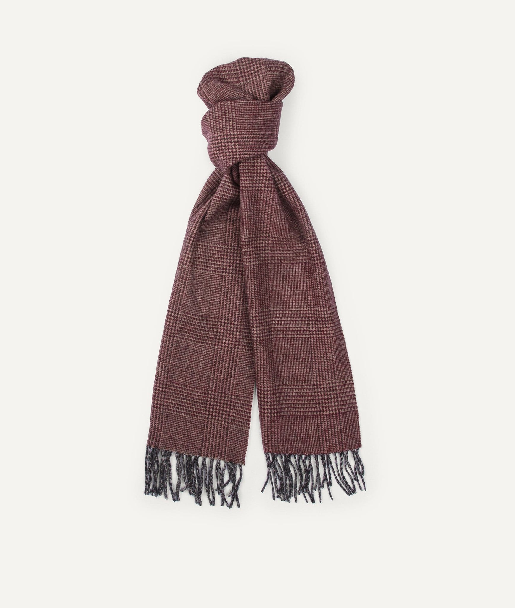 Glen Check Scarf in Wool and Cashmere
