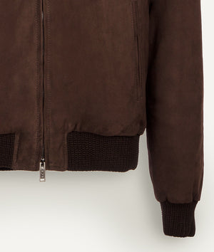 Down Bomber Jacket in Suede