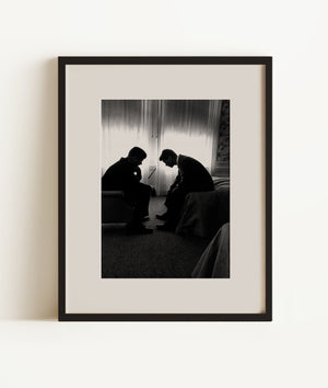 Sen. John F. Kennedy conferring with his brother Robert F. Kennedy, Los Angeles, California, USA