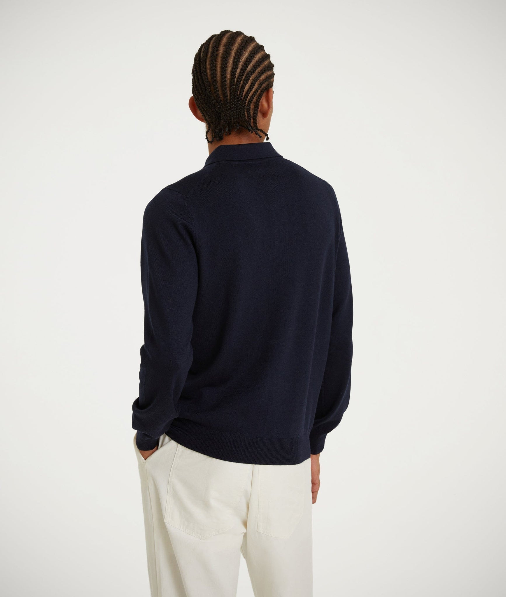 Long Sleeve Polo in Merino Wool