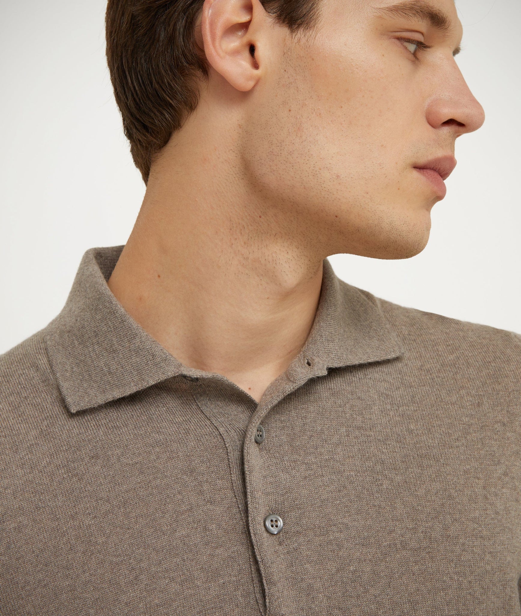 Long Sleeve Polo in Merino Wool