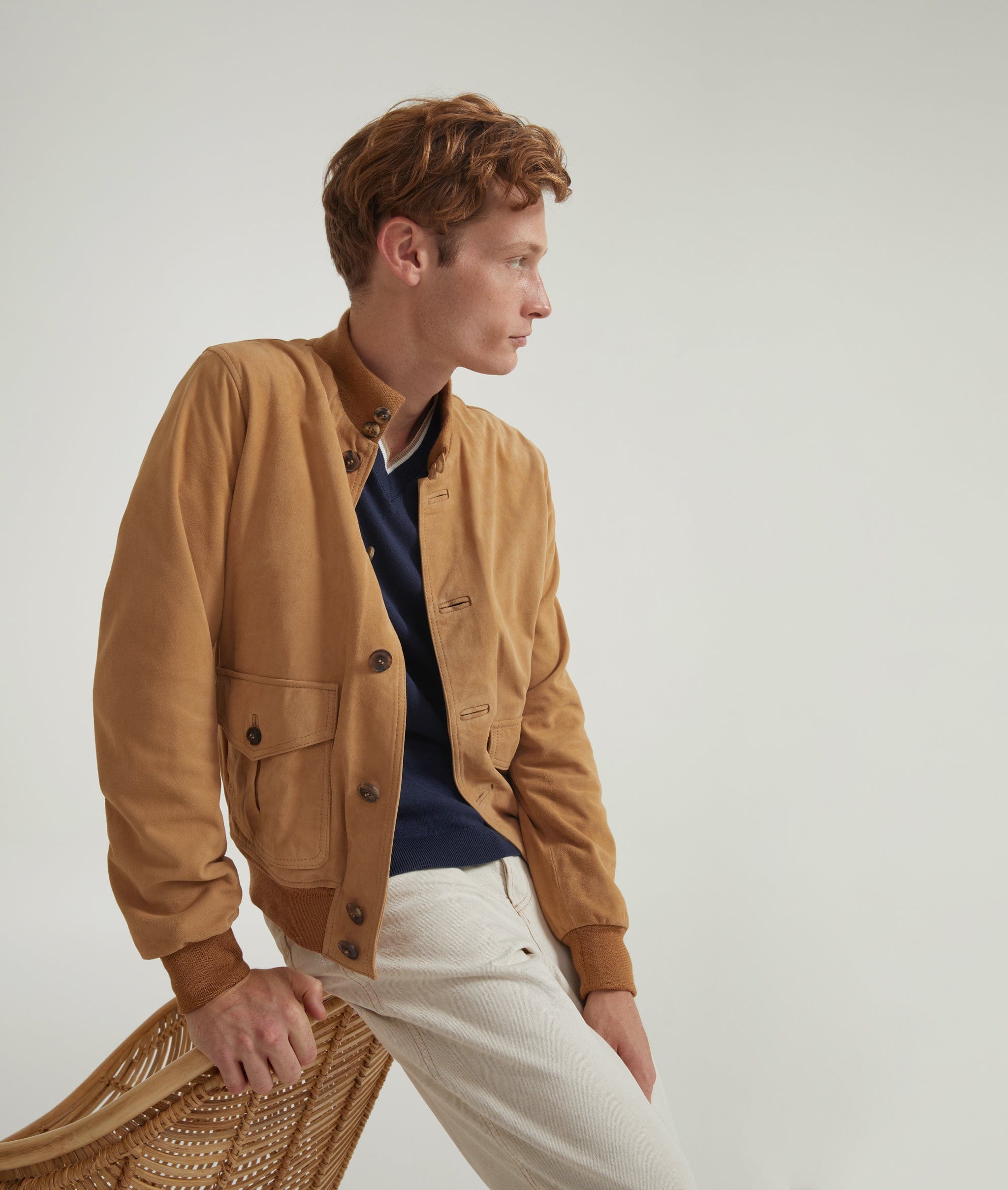 A1 Bomber Jacket in Suede – ETIQL