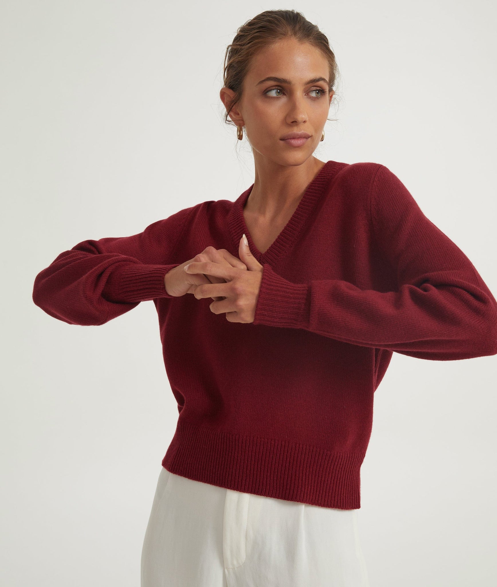 V-Neck in Cashmere and Merino wool