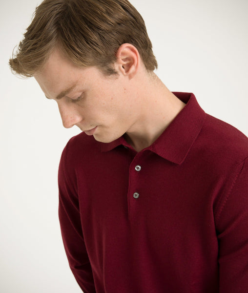 Maroon polo long outlet sleeve