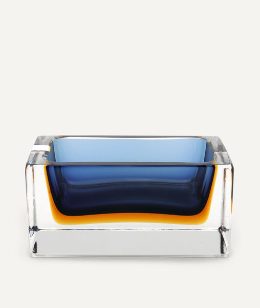 工芸品 Vetri Murano Ashtray Multi Faceted Murano Glass Ashtray Attributed to F. Poli by