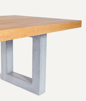 Solid Wood Table in Historic Oak with Concrete Frame