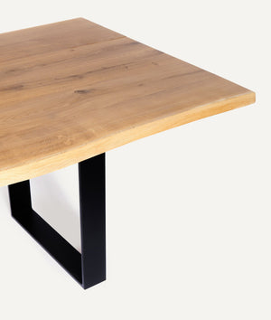 Solid Wood Table in Walnut Wood (natural edge) with Skid Frame