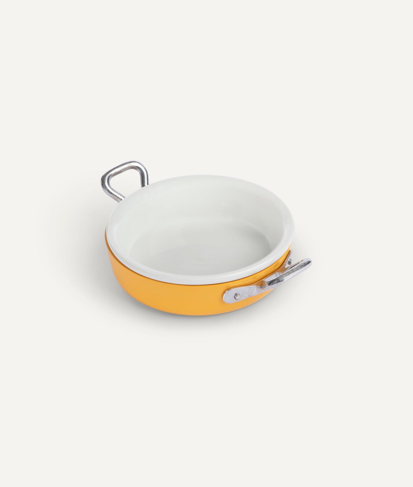 Two handle pan in Aluminium with Porcelain Insert