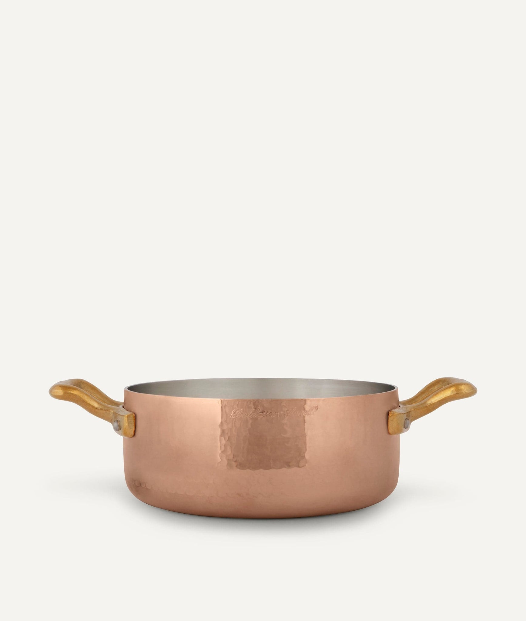 Low Casserole in Hammered Copper