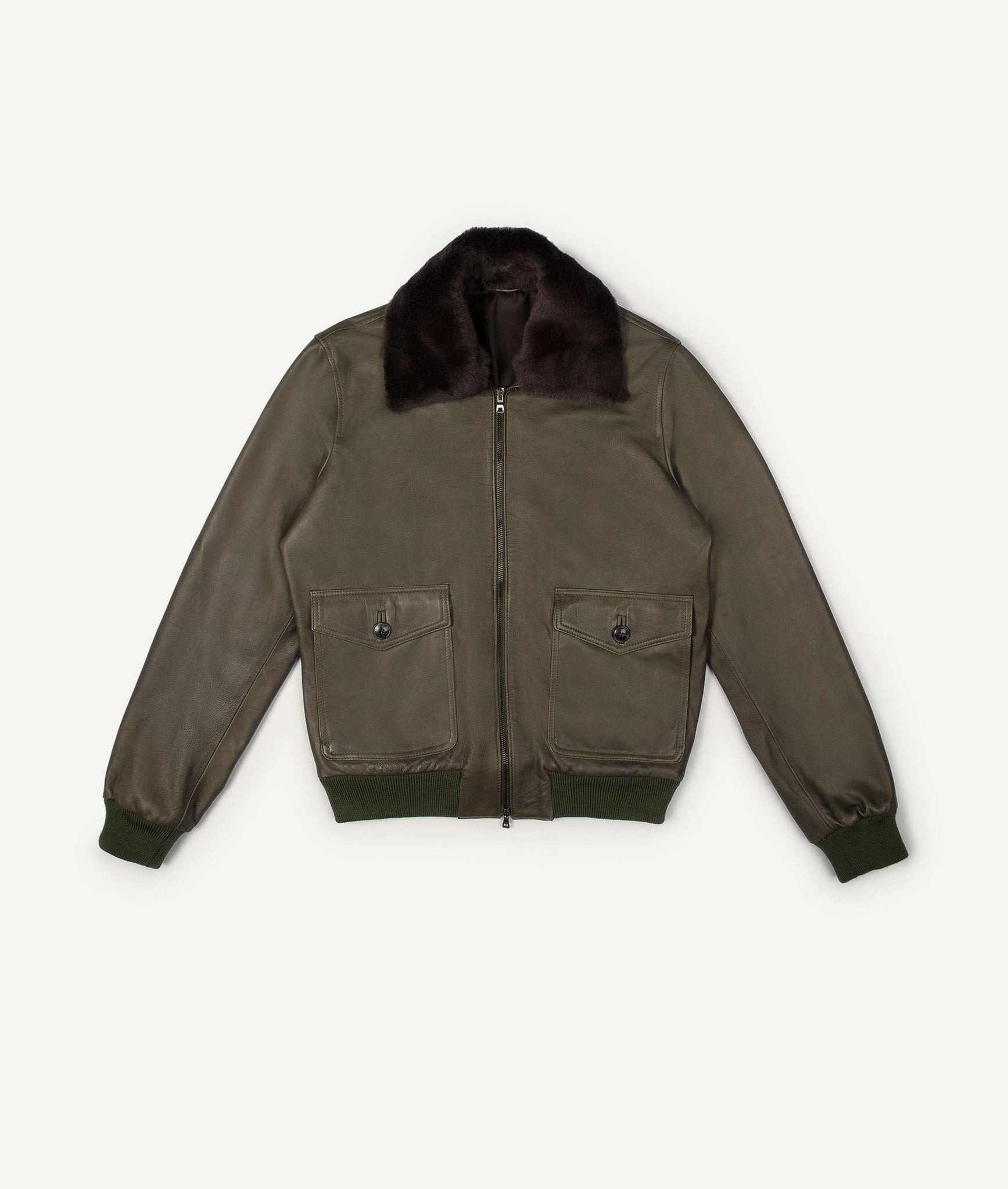 Shearling Bomber Jacket in Lambskin