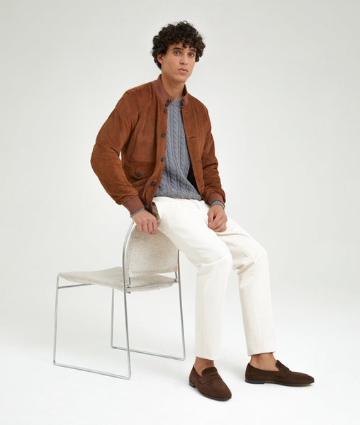 A1 Bomber Jacket in Suede ETIQL